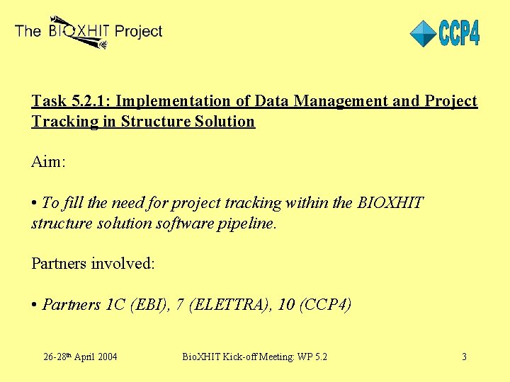 Task 5. 2. 1: Implementation of Data Management and Project Tracking in Structure Solution