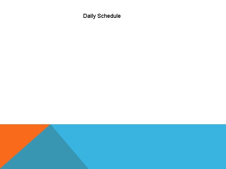 Daily Schedule Daily Schedule