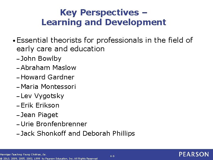 Key Perspectives – Learning and Development • Essential theorists for professionals in the field Key Perspectives – Learning and Development • Essential theorists for professionals in the field
