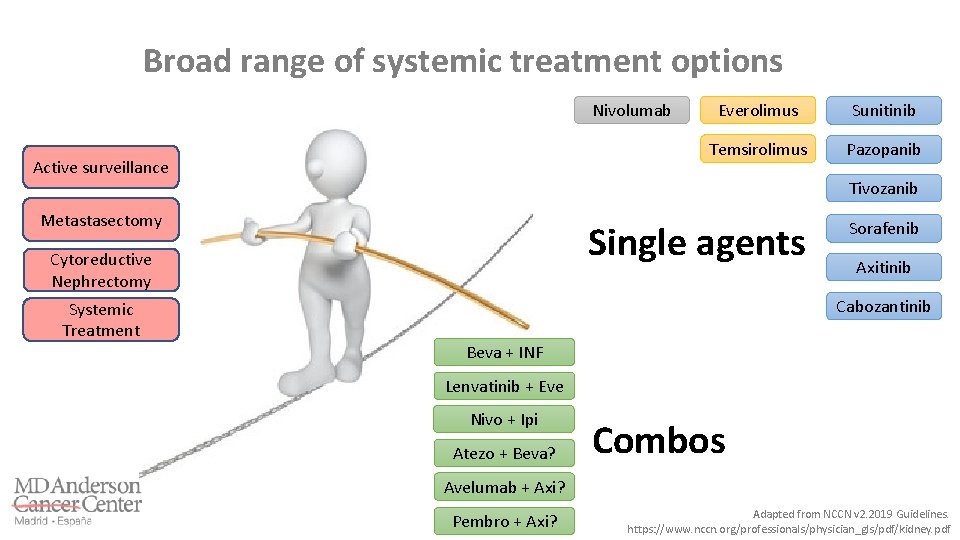 Broad range of systemic treatment options Nivolumab Active surveillance Sunitinib Temsirolimus Pazopanib Tivozanib Metastasectomy