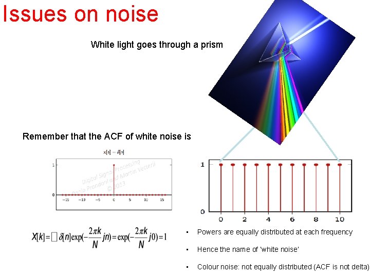 Issues on noise light goes a through a prism White light. White passes prism