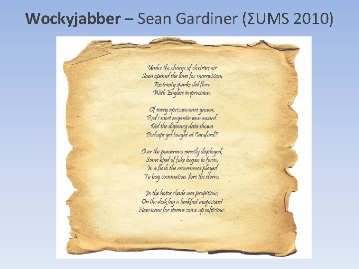 Wockyjabber – Sean Gardiner (ΣUMS 2010) Wockyjabber – Sean Gardiner (ΣUMS 2010)