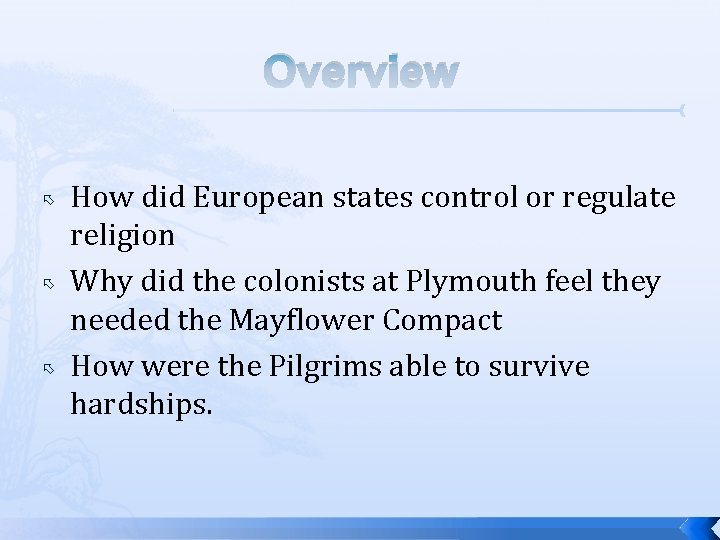 Overview How did European states control or regulate religion Why did the colonists at