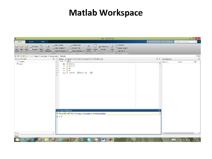 Matlab Workspace 