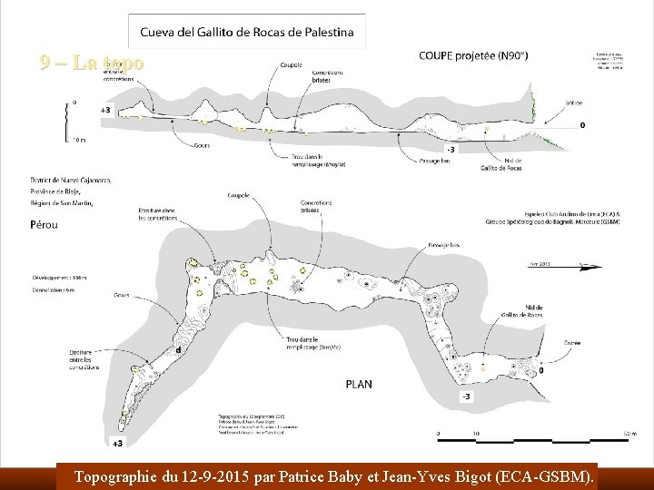 9 – La topo Topographie du 12 -9 -2015 par Patrice Baby et Jean-Yves