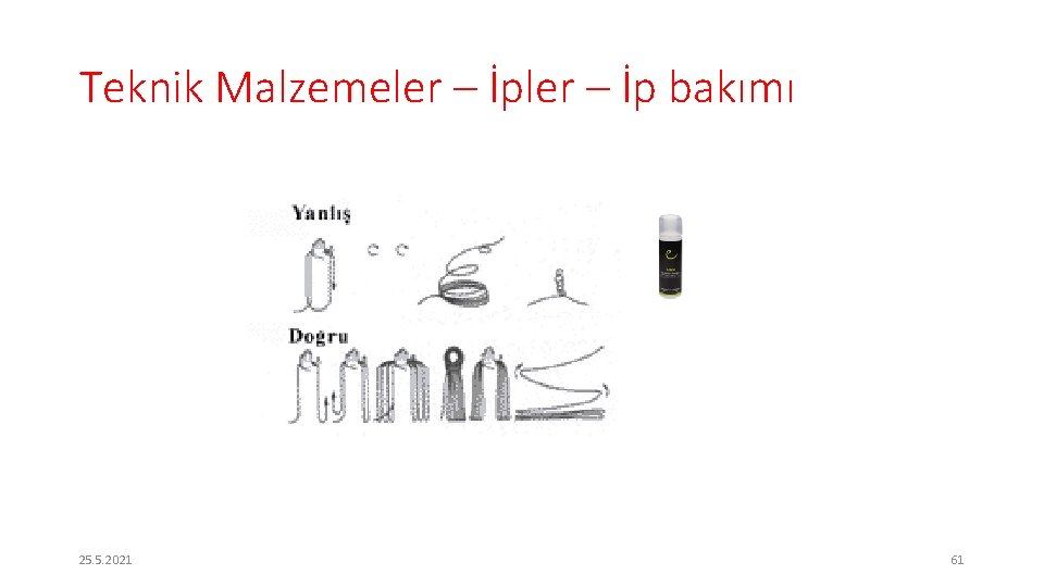 Teknik Malzemeler – İp bakımı 25. 5. 2021 61 