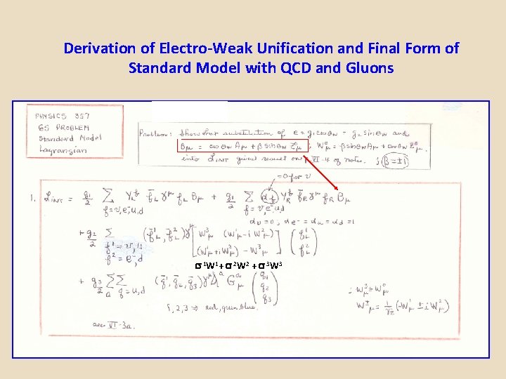 Derivation of Electro-Weak Unification and Final Form of Standard Model with QCD and Gluons