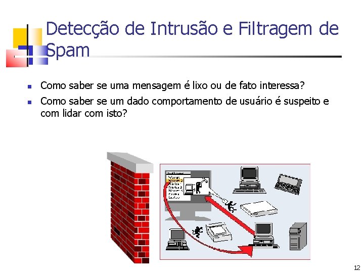 Detecção de Intrusão e Filtragem de Spam Como saber se uma mensagem é lixo