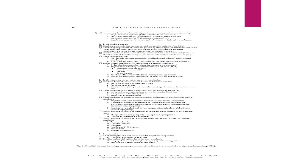 the postpartum hemorrhage consensus algorithm New approaches to