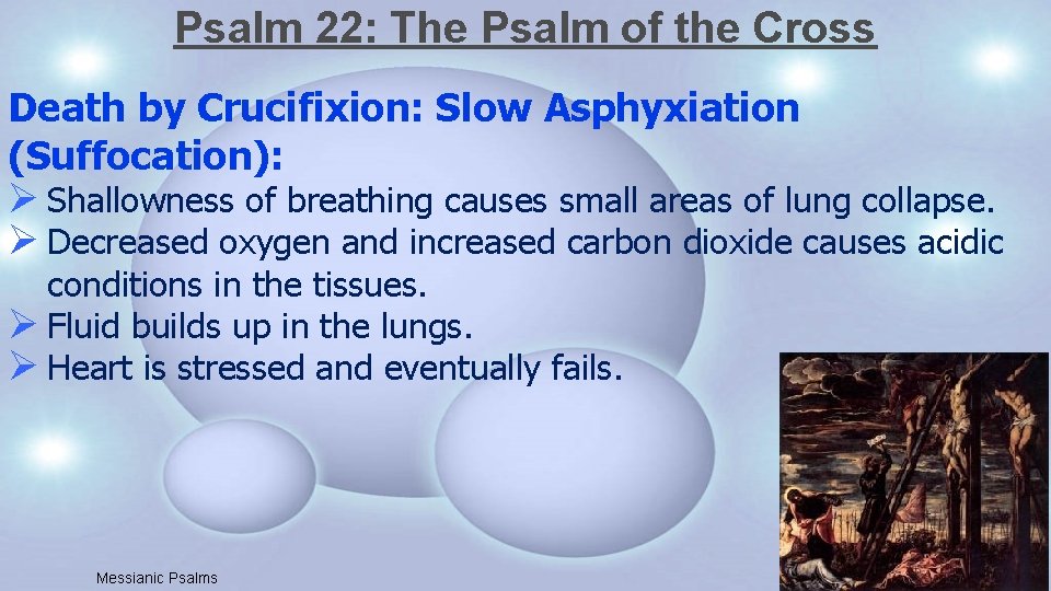 Psalm 22: The Psalm of the Cross Death by Crucifixion: Slow Asphyxiation (Suffocation): Ø