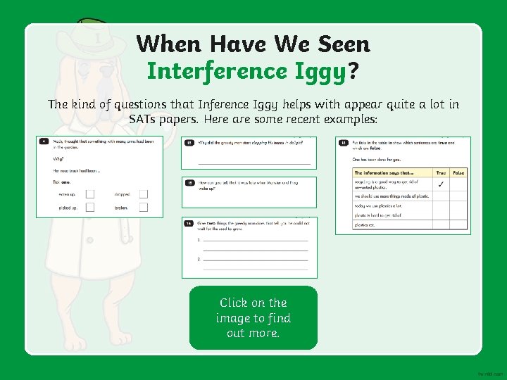 When Have We Seen Interference Iggy? The kind of questions that Inference Iggy helps