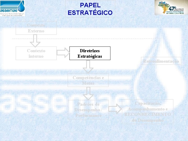 PAPEL ESTRATÉGICO Contexto Externo Contexto interno Diretrizes Estratégicas Retroalimentação Competências e Metas Padrões de