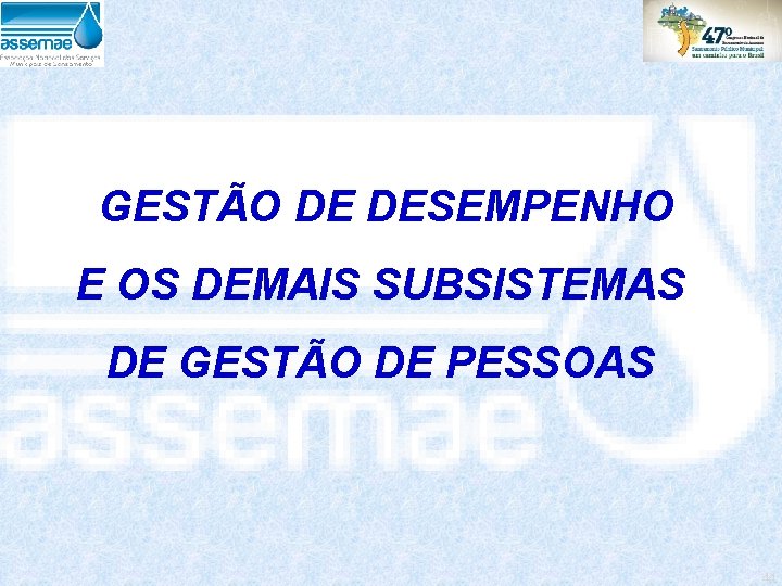 GESTÃO DE DESEMPENHO E OS DEMAIS SUBSISTEMAS DE GESTÃO DE PESSOAS 44 