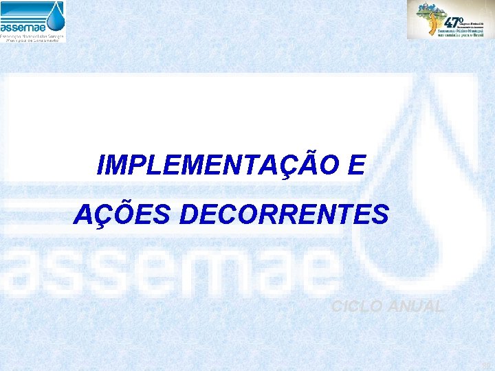 IMPLEMENTAÇÃO E AÇÕES DECORRENTES CICLO ANUAL 89 