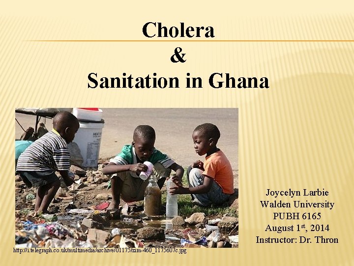 Cholera & Sanitation in Ghana Joycelyn Larbie Walden University PUBH 6165 August 1 st,