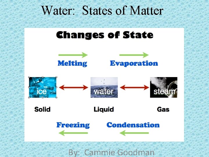 Water: States of Matter By: Cammie Goodman 