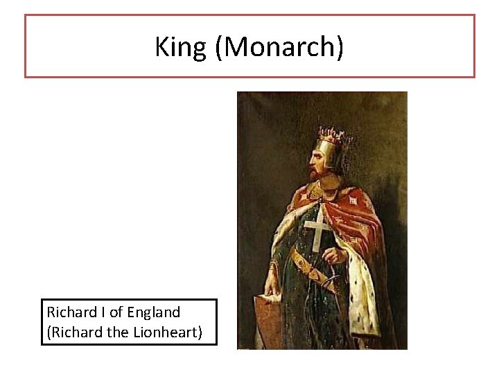 King (Monarch) Richard I of England (Richard the Lionheart) 