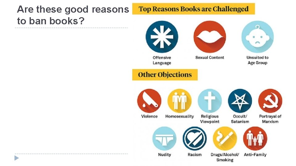 Are these good reasons to ban books? 