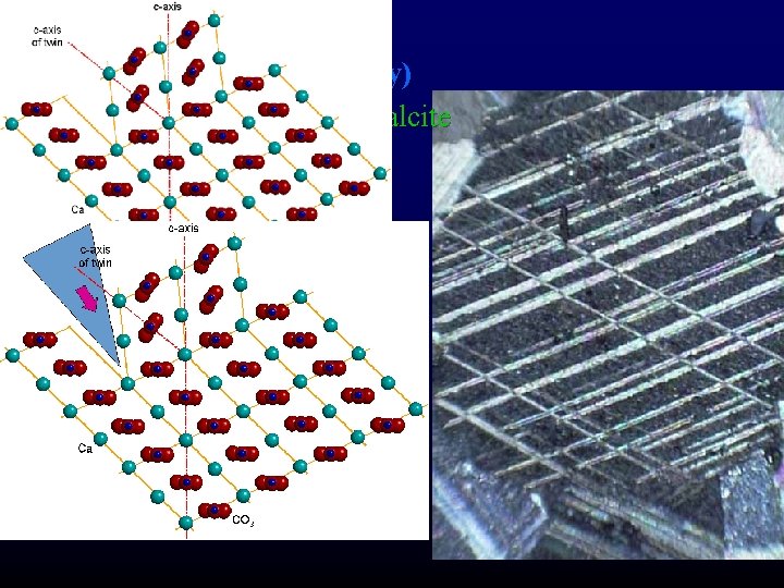 Mechanisms: 3) Deformation (secondary) Results from shear stress. Calcite 