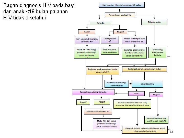 Bagan diagnosis HIV pada bayi dan anak <18 bulan pajanan HIV tidak diketahui 12