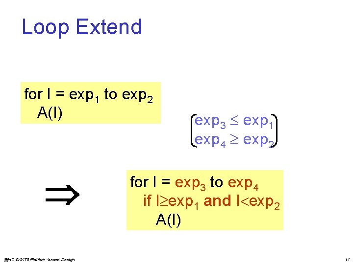 Loop Extend for I = exp 1 to exp 2 A(I) @HC 5 KK
