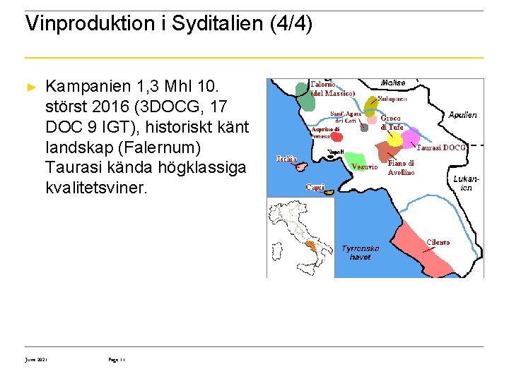 Vinproduktion i Syditalien (4/4) ► Kampanien 1, 3 Mhl 10. störst 2016 (3 DOCG,