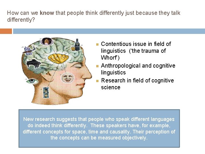 How can we know that people think differently just because they talk differently? Contentious