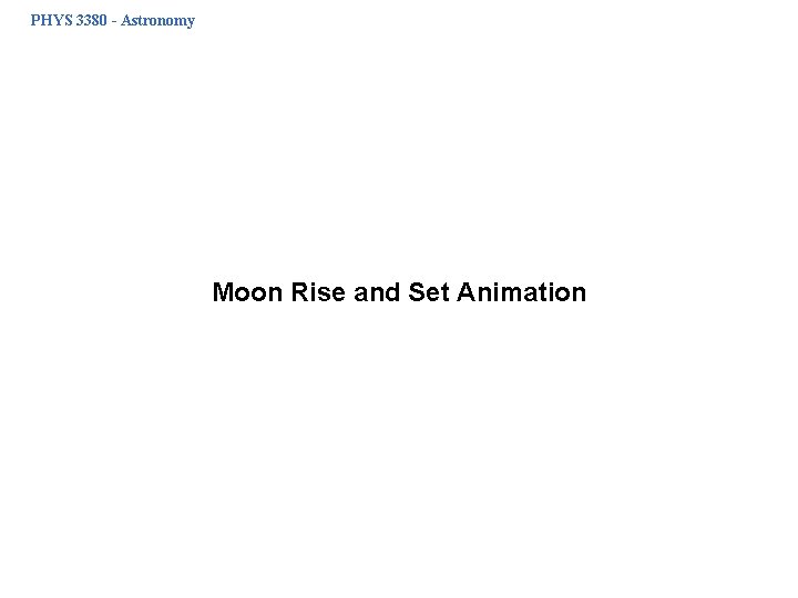 PHYS 3380 - Astronomy Moon Rise and Set Animation 