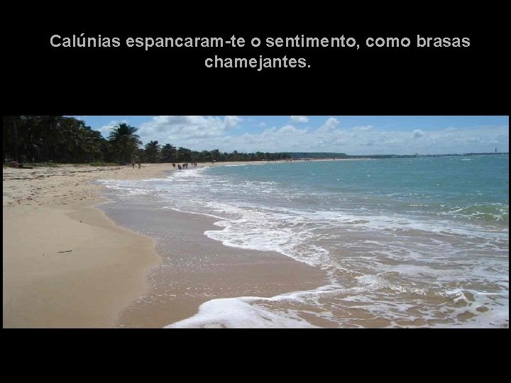 Calúnias espancaram-te o sentimento, como brasas chamejantes. 