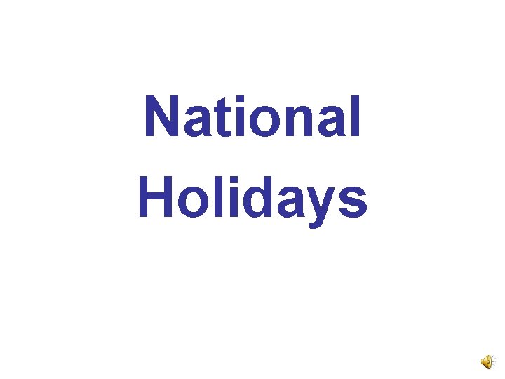 National Holidays 