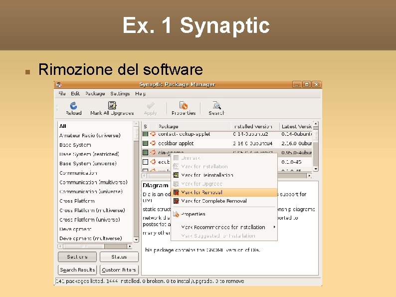 Ex. 1 Synaptic Rimozione del software 