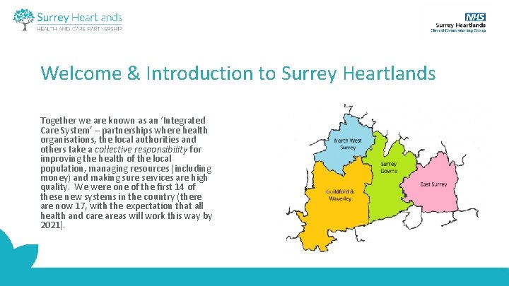 Welcome & Introduction to Surrey Heartlands Together we are known as an ‘Integrated Care