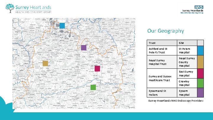 Our Geography Trust Site Ashford and St Peter’s Trust St Peters Hospital Royal Surrey