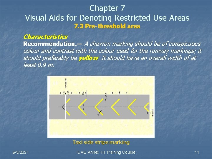 Chapter 7 Visual Aids for Denoting Restricted Use Areas 7. 3 Pre-threshold area Characteristics