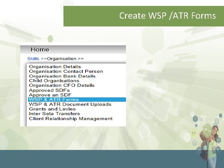 Create WSP /ATR Forms 