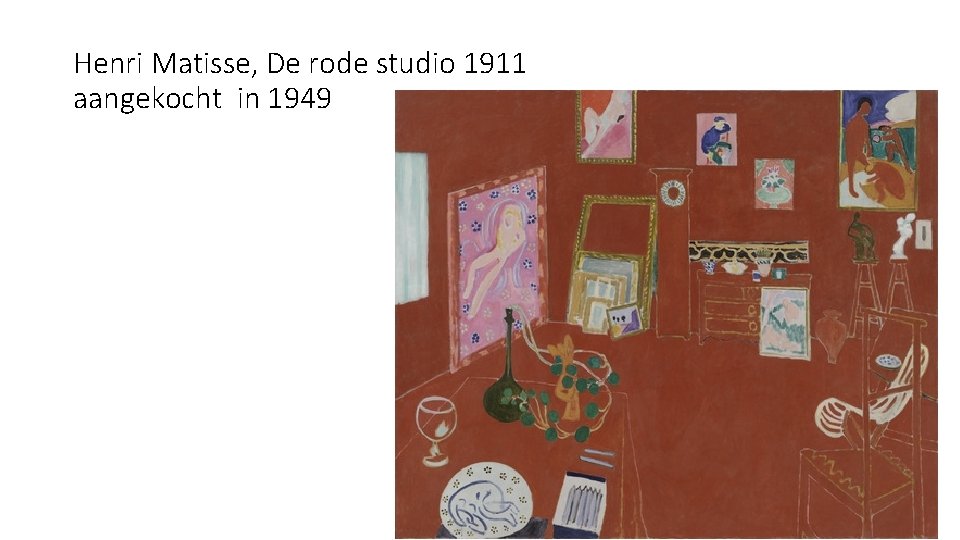 Henri Matisse, De rode studio 1911 aangekocht in 1949 
