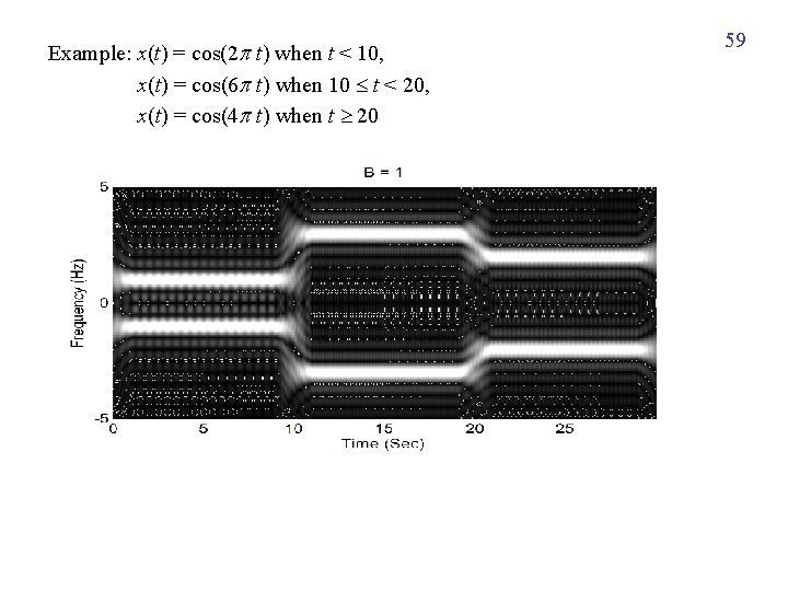 Example: x(t) = cos(2 t) when t < 10, x(t) = cos(6 t) when Example: x(t) = cos(2 t) when t < 10, x(t) = cos(6 t) when