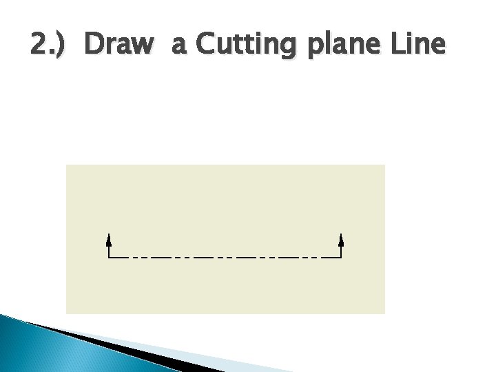 2. ) Draw a Cutting plane Line 2. ) Draw a Cutting plane Line