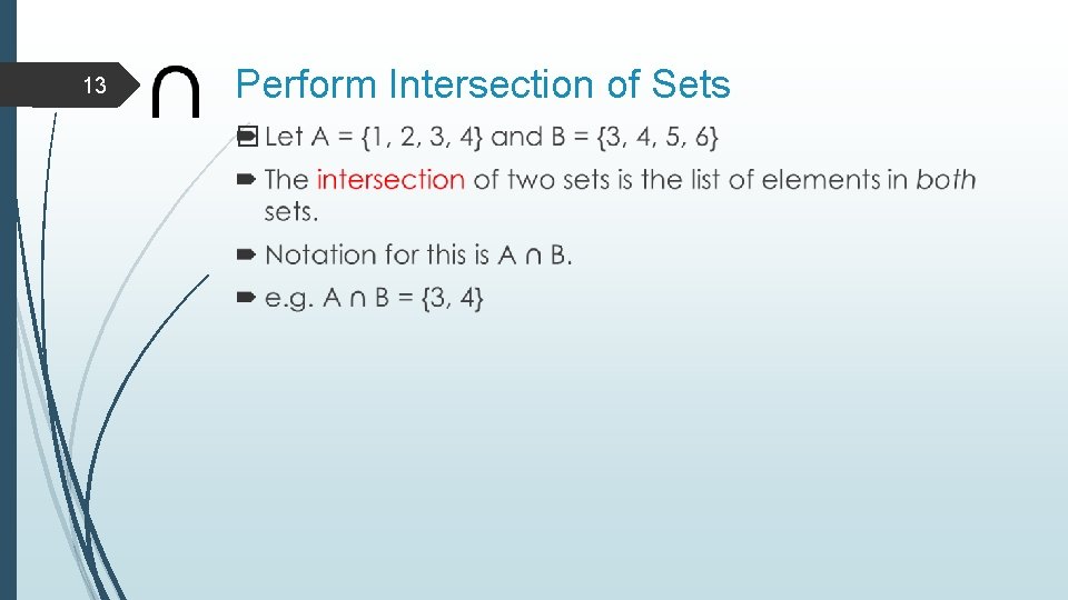13 Perform Intersection of Sets � 