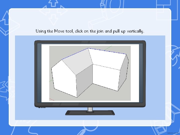 Using the Move tool, click on the join and pull up vertically. 