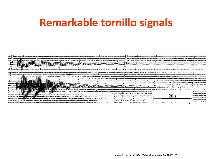 Remarkable tornillo signals Narváez M L et al. (1997) J Volcanol Geotherm Res 77: