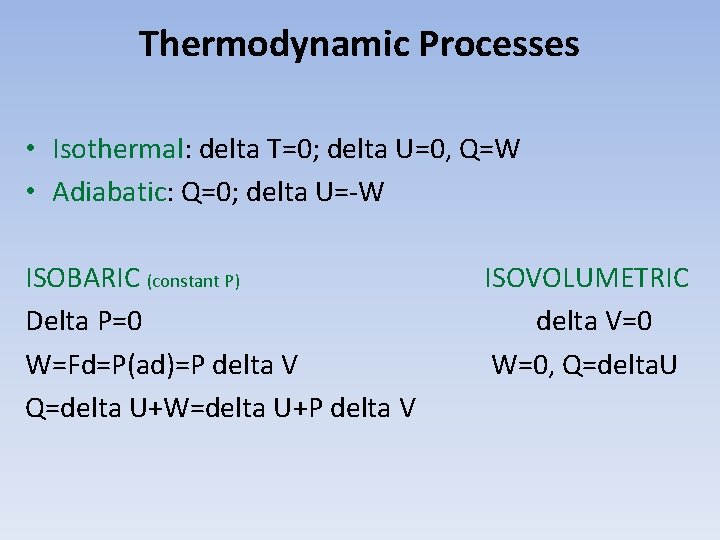Thermodynamic Processes Illustrate How The 1 St Law