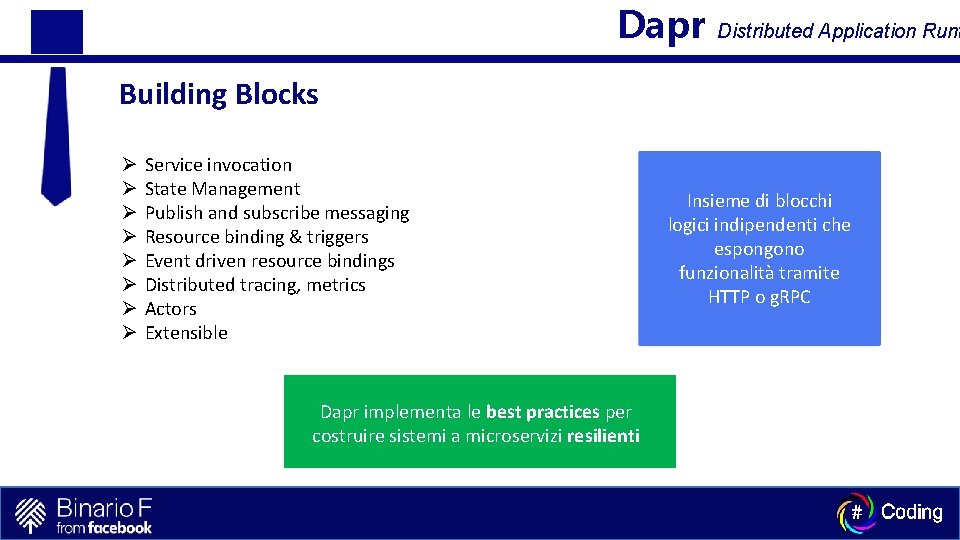 Dapr Distributed Application Runt Building Blocks Ø Ø Ø Ø Service invocation State Management