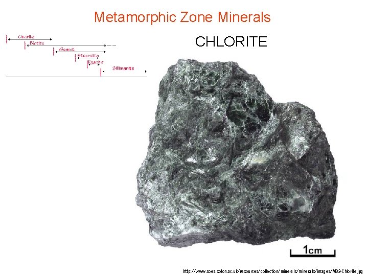 Metamorphic Zone Minerals CHLORITE http: //www. soes. soton. ac. uk/resources/collection/minerals/images/M 33 -Chlorite. jpg Metamorphic Zone Minerals CHLORITE http: //www. soes. soton. ac. uk/resources/collection/minerals/images/M 33 -Chlorite. jpg