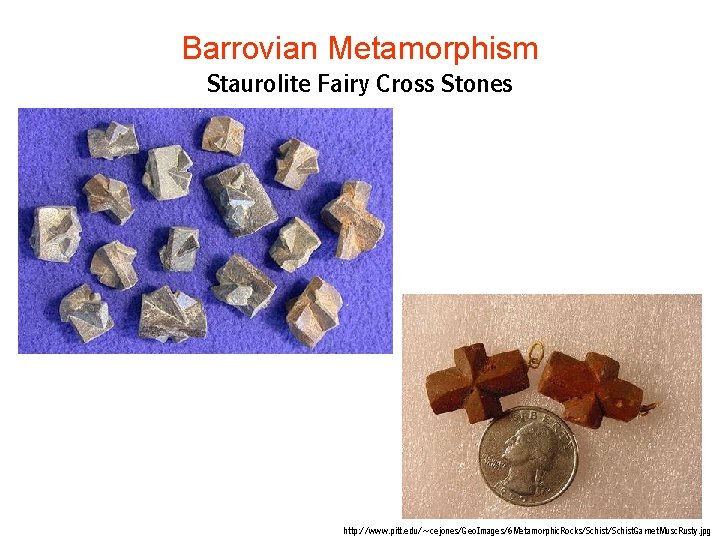 Barrovian Metamorphism Staurolite Fairy Cross Stones http: //www. pitt. edu/~cejones/Geo. Images/6 Metamorphic. Rocks/Schist. Garnet. Barrovian Metamorphism Staurolite Fairy Cross Stones http: //www. pitt. edu/~cejones/Geo. Images/6 Metamorphic. Rocks/Schist. Garnet.