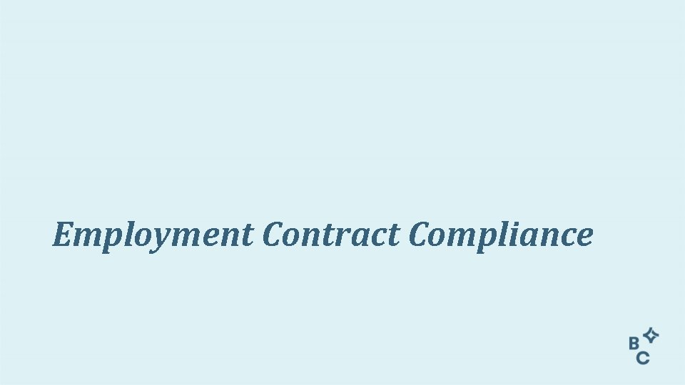 Employment Contract Compliance 