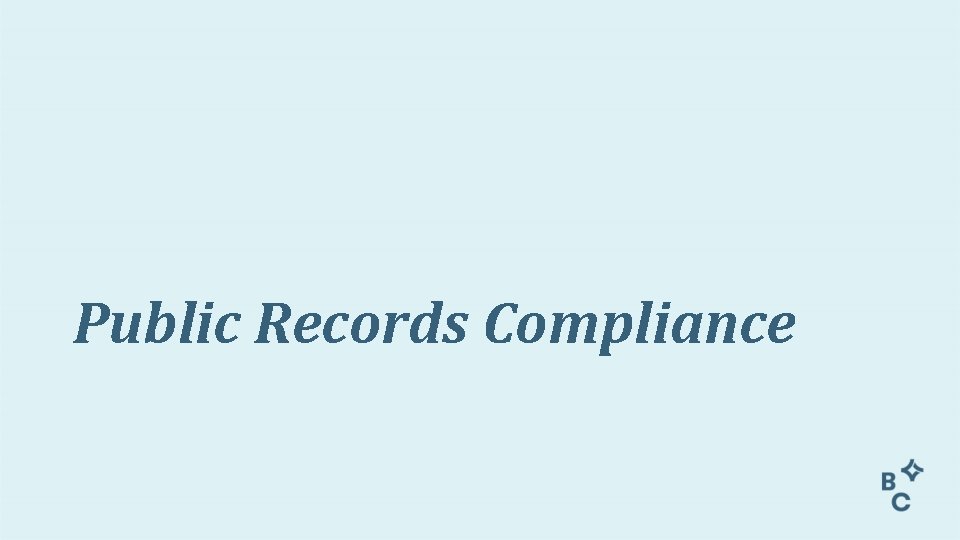 Public Records Compliance 