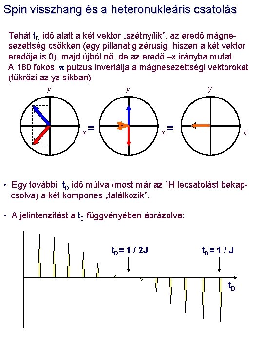 Spin visszhang és a heteronukleáris csatolás Tehát t. D idő alatt a két vektor