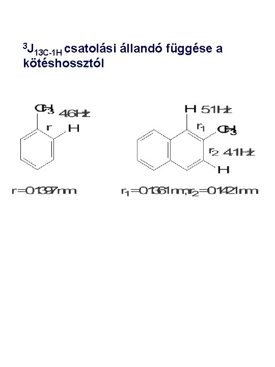 3 J 13 C-1 H csatolási kötéshossztól állandó függése a 