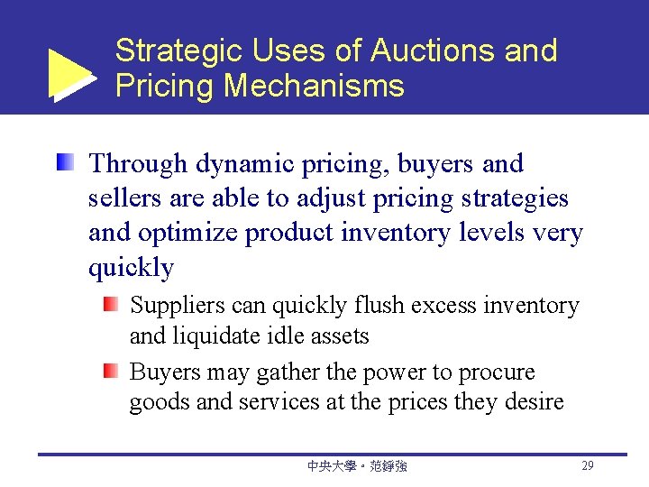 Strategic Uses of Auctions and Pricing Mechanisms Through dynamic pricing, buyers and sellers are